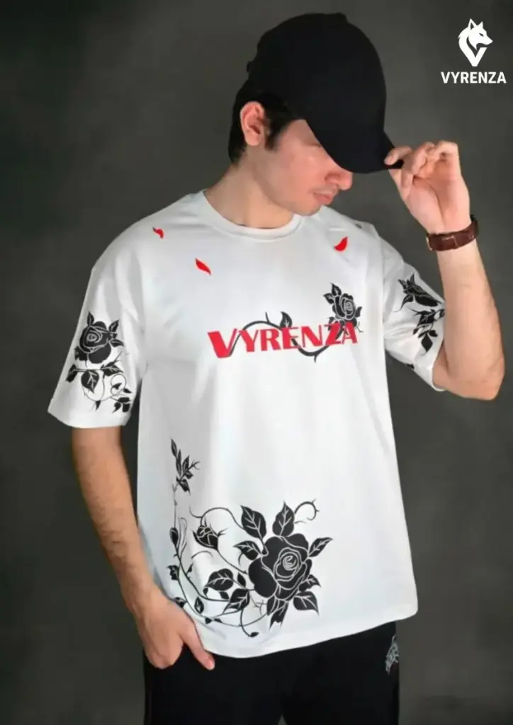 Vyrenza Red Rose Oversized tee